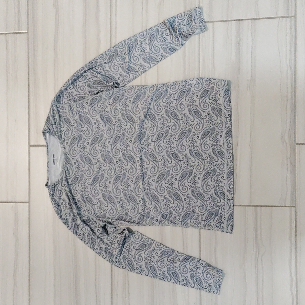 Land's End Thermal Long Underwear Paisley Top Size L